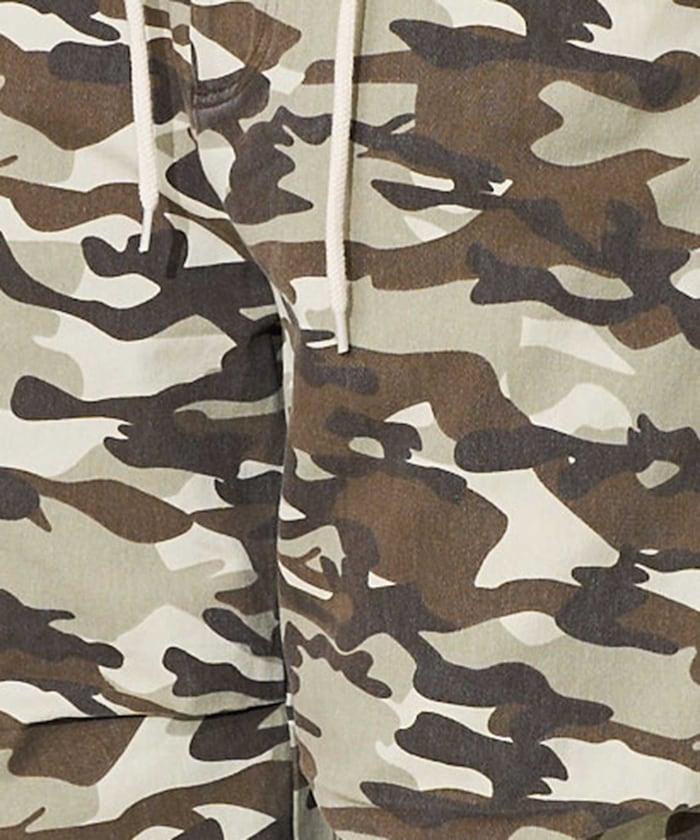 一洗迷彩圖案褲子/迷彩寬鬆褲