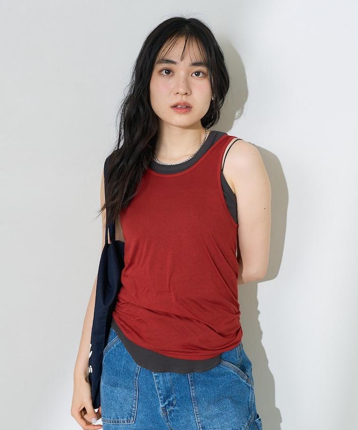 【套裝商品】透視套裝背心/純色背心