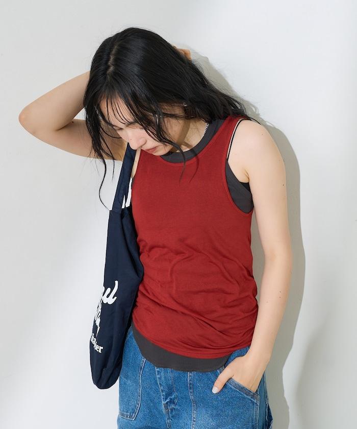 【套裝商品】透視套裝背心/純色背心