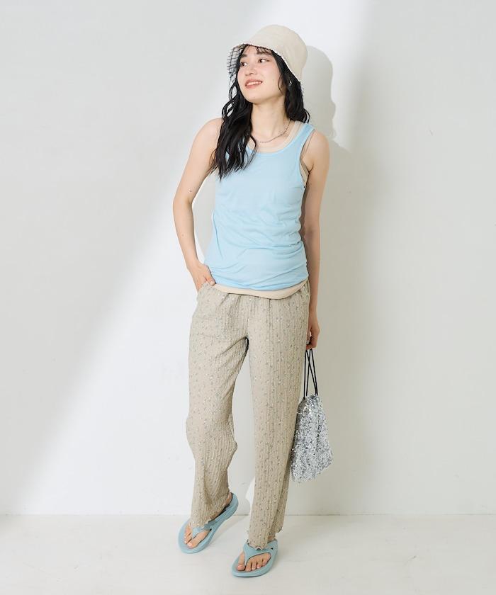 【套裝商品】透視套裝背心/純色背心