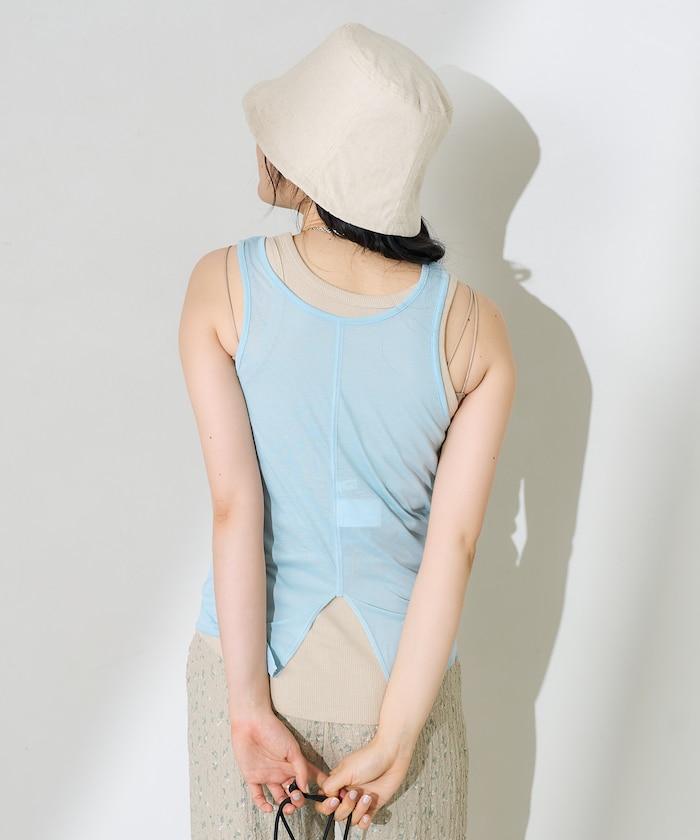 【套裝商品】透視套裝背心/純色背心