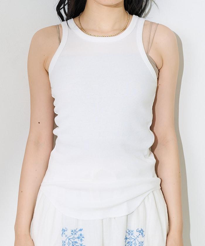 【套裝商品】透視套裝背心/純色背心