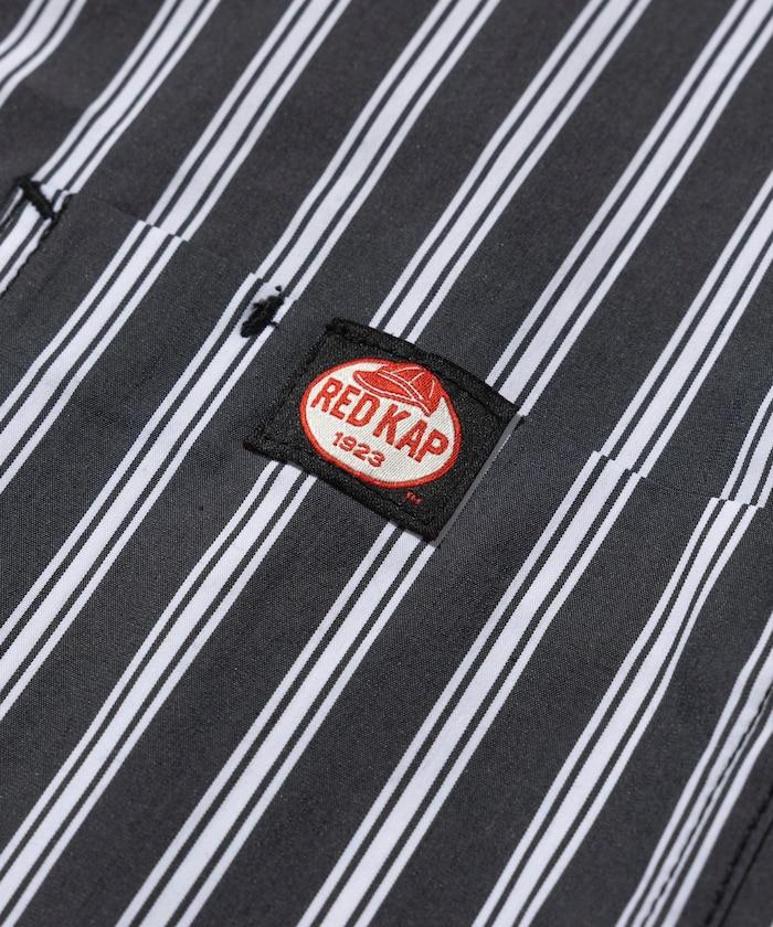 聯名 輕鬆版型 半拉鍊 單標誌 短袖工作襯衫 條紋 格子