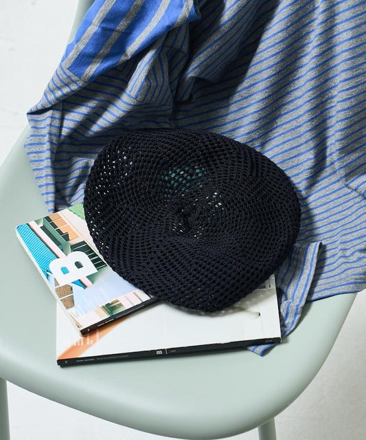 透孔編織貝雷帽