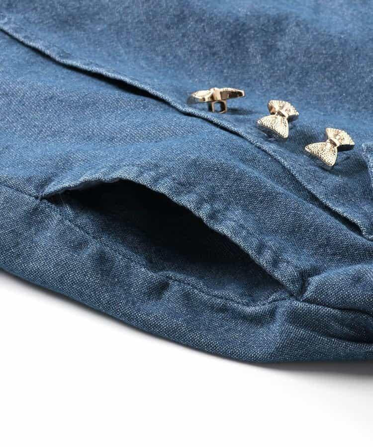 蝴蝶結·花形紐扣交叉式短褲