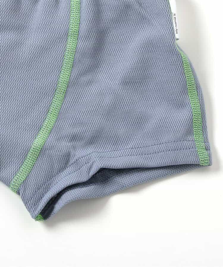 3P套裝 織物鬆緊帶 網眼純色褲子