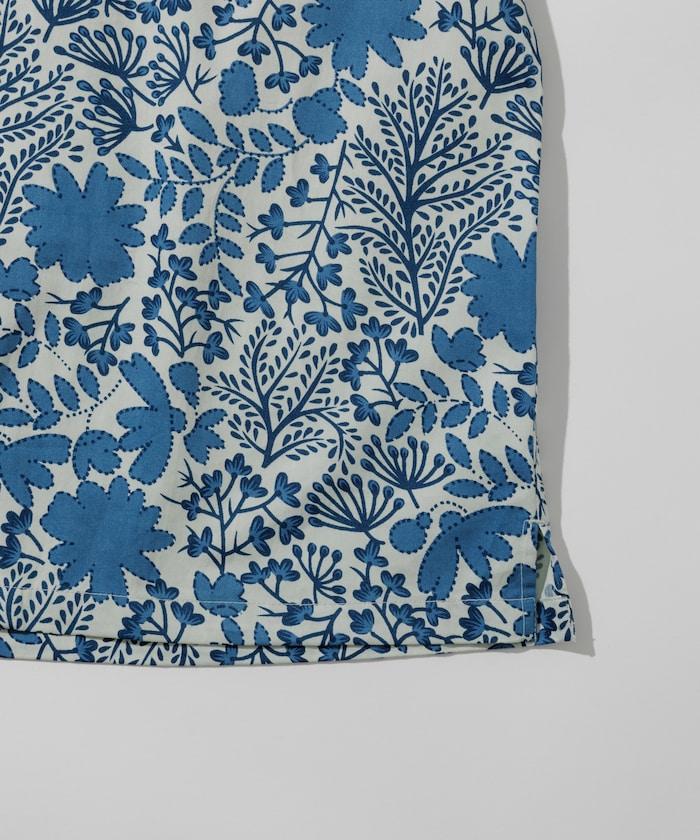 印度制 寬鬆版型 巴蒂克圖案印花 開領襯衫 短袖 樹圖案