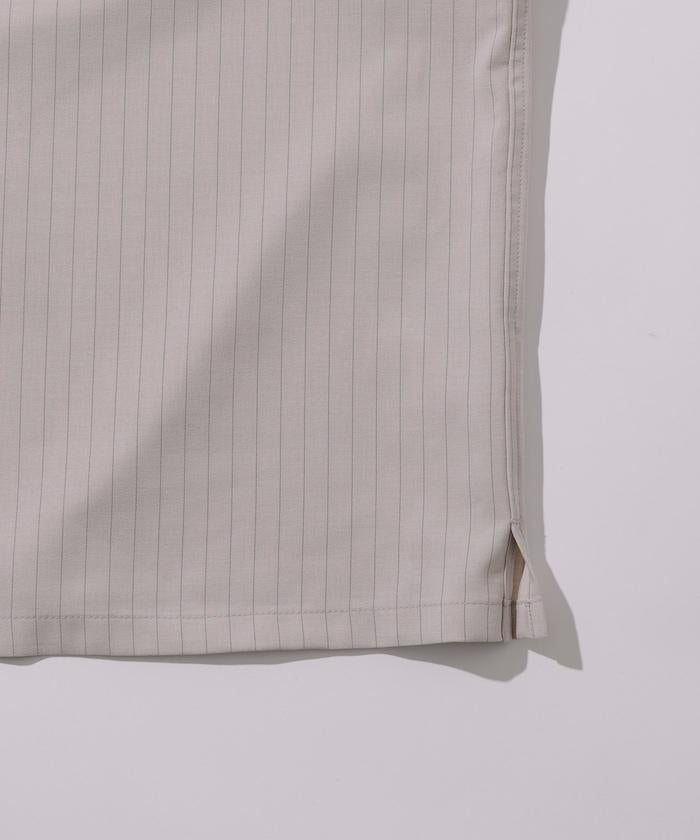 Reflax 功能性材料 輕鬆合身 條紋 開領襯衫 短袖