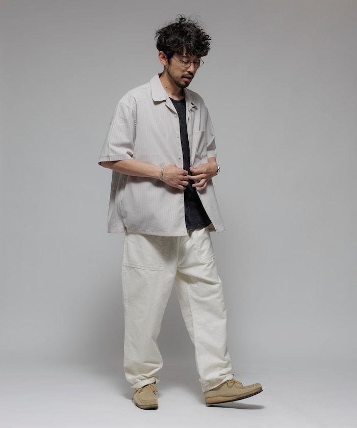 Reflax 功能性材料 輕鬆合身 條紋 開領襯衫 短袖