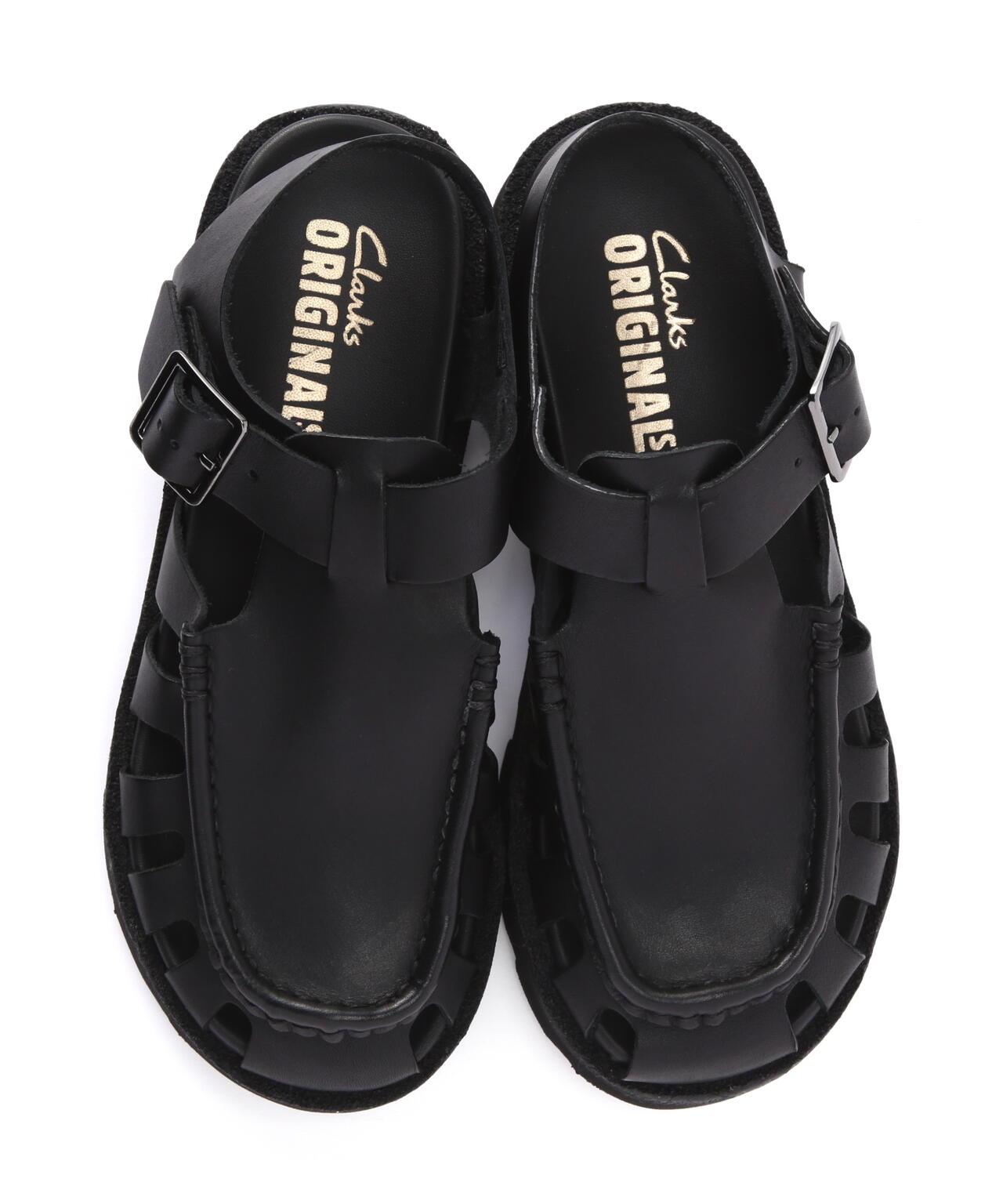 CLARKS/Clarks Meare Buckle 女士馬爾巴克爾(黑色皮革)