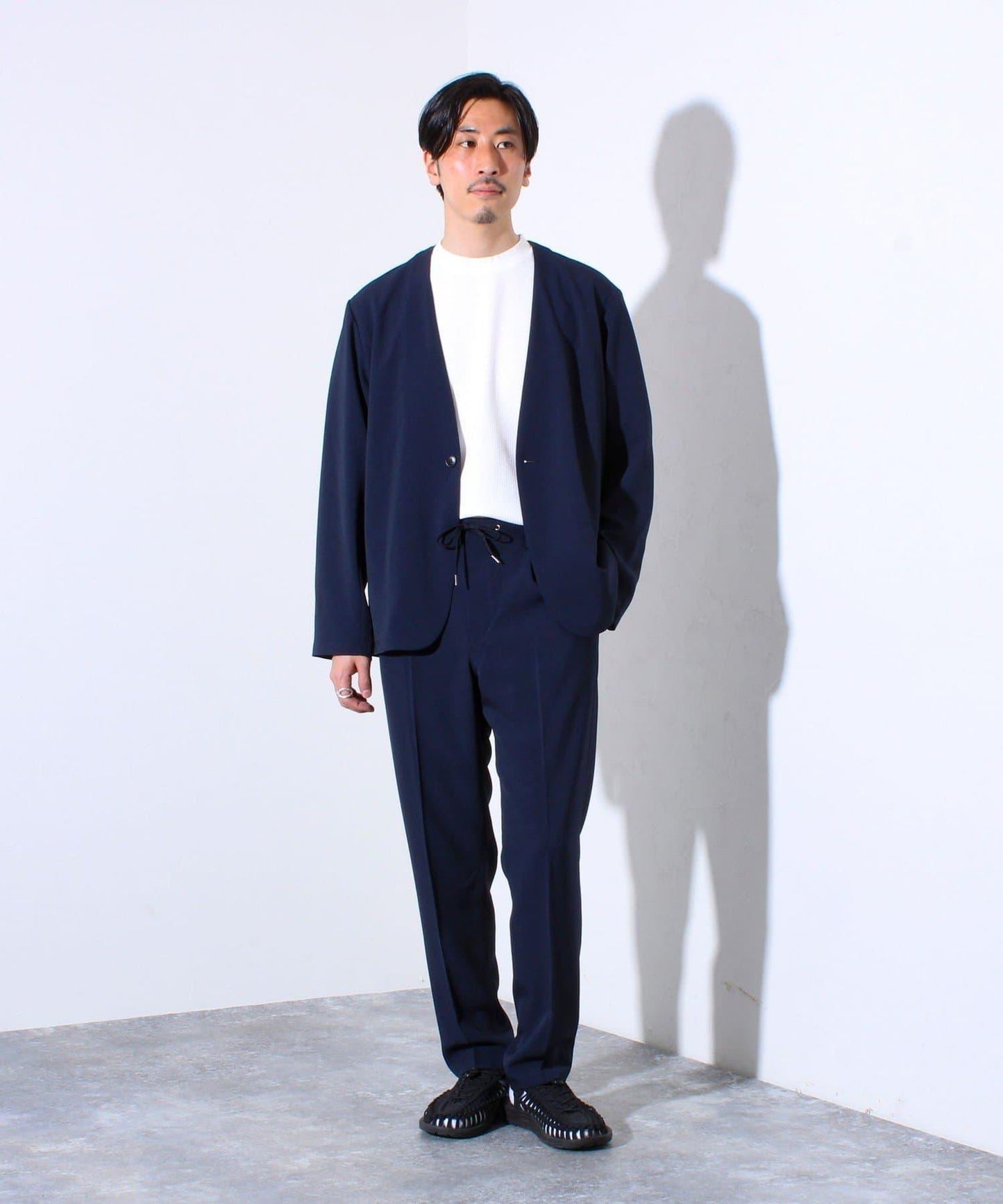 【可套裝穿著】【GLOSTER】無領套裝褲 休閒褲