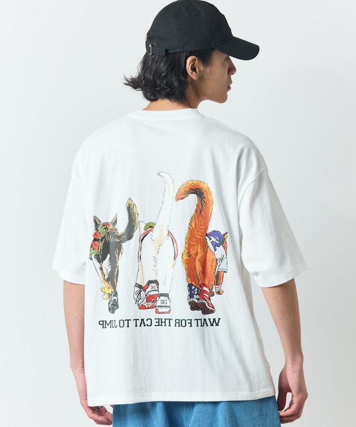 輕鬆休閒合身雙面印花圓領T恤 / 三隻貓