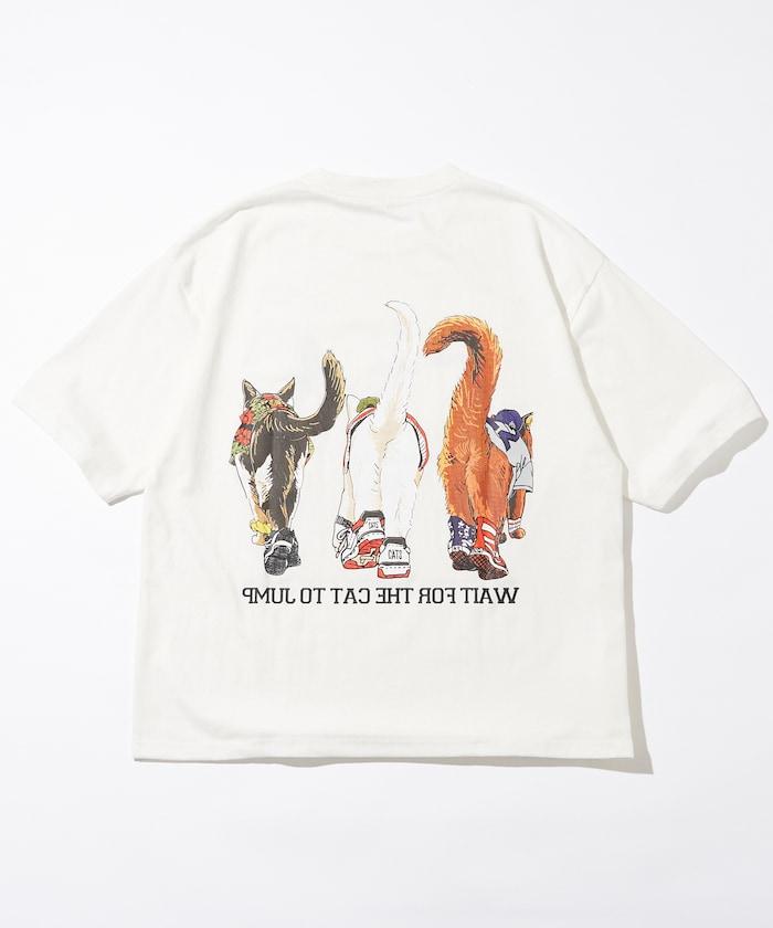 輕鬆休閒合身雙面印花圓領T恤 / 三隻貓