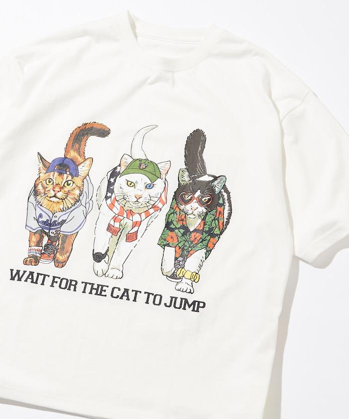 輕鬆休閒合身雙面印花圓領T恤 / 三隻貓