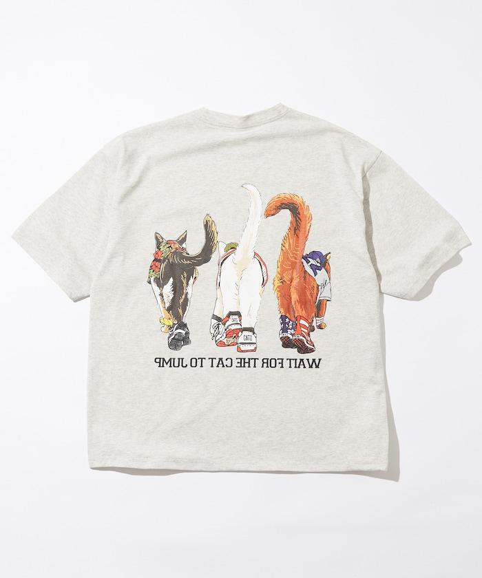 輕鬆休閒合身雙面印花圓領T恤 / 三隻貓