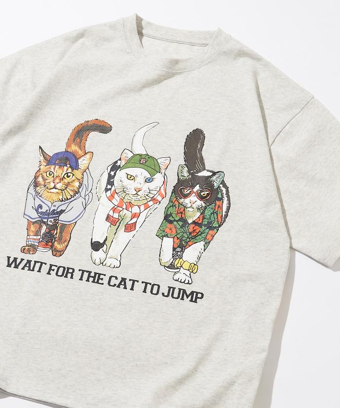 輕鬆休閒合身雙面印花圓領T恤 / 三隻貓