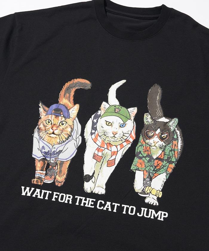 輕鬆休閒合身雙面印花圓領T恤 / 三隻貓