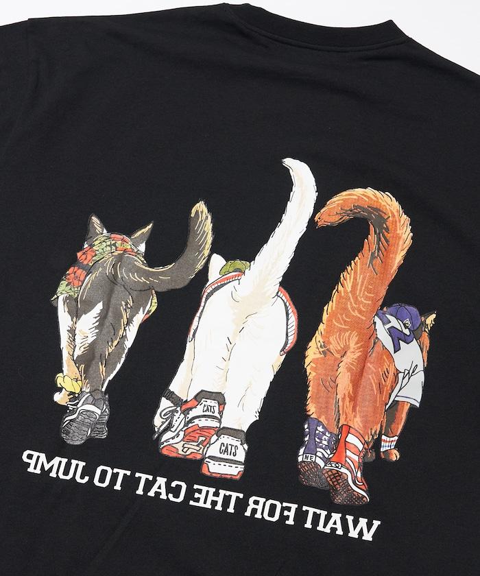 輕鬆休閒合身雙面印花圓領T恤 / 三隻貓