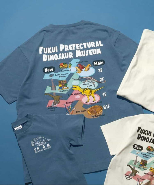 福井縣立恐龍博物館聯名地圖插圖T恤(成人)