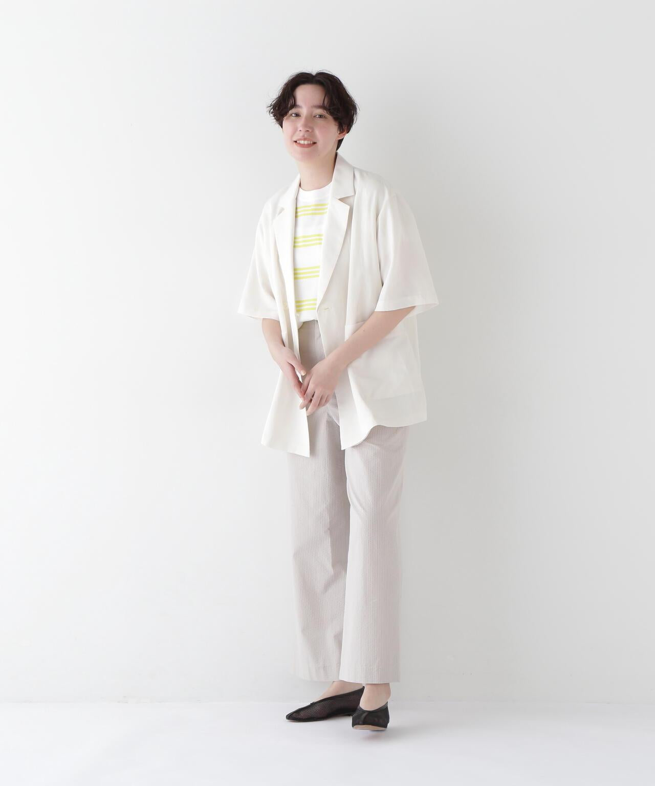 R/C麻光面格紋夾克