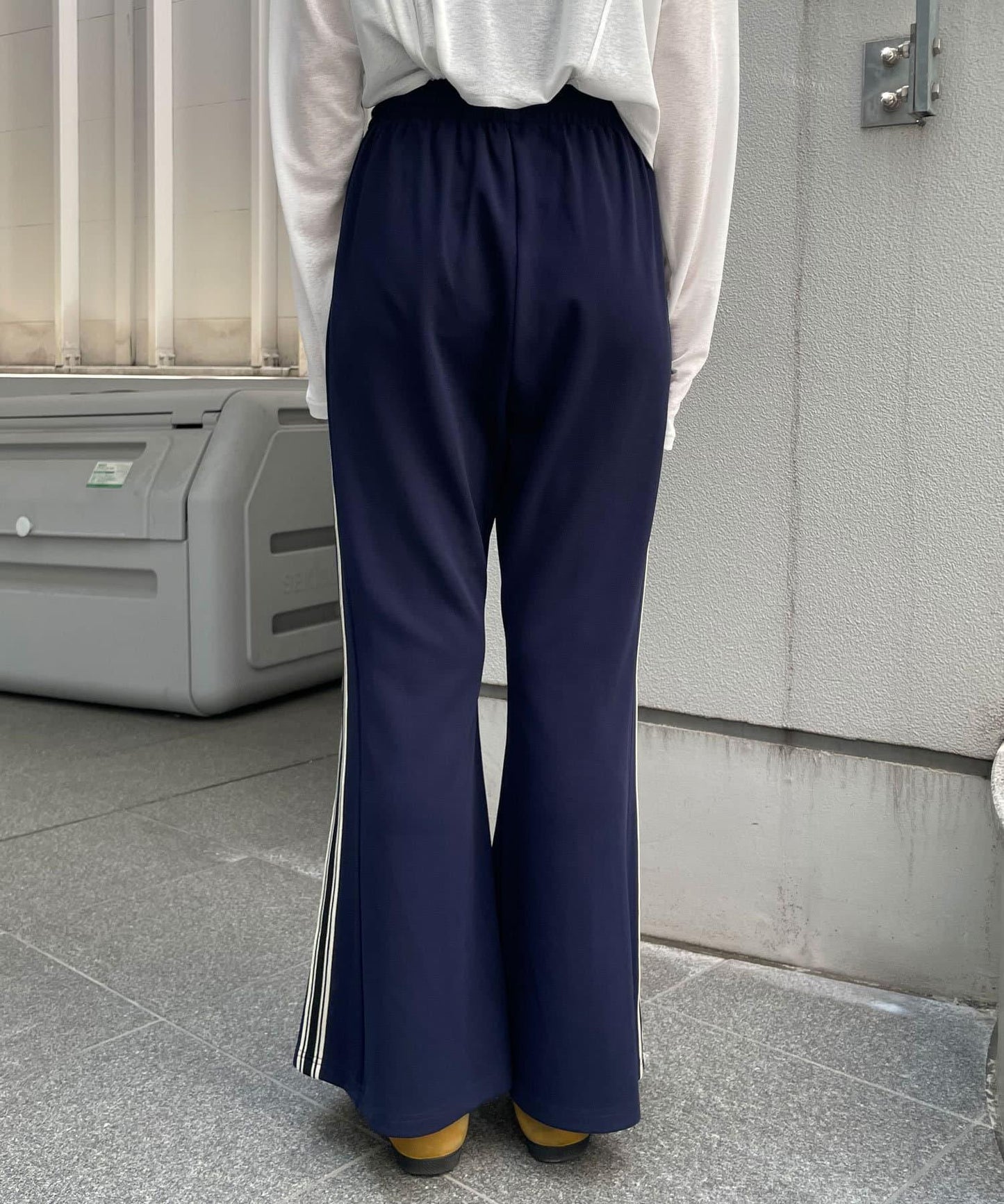 拼接高腰闊腿褲