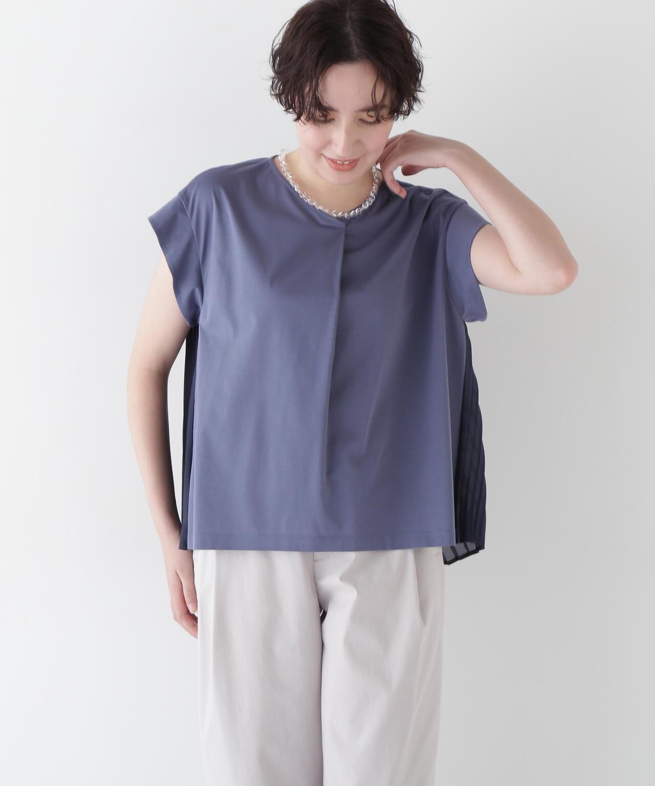 褶皺拼接短袖套頭衫oversize