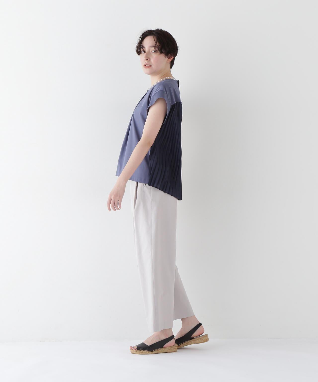 褶皺拼接短袖套頭衫oversize