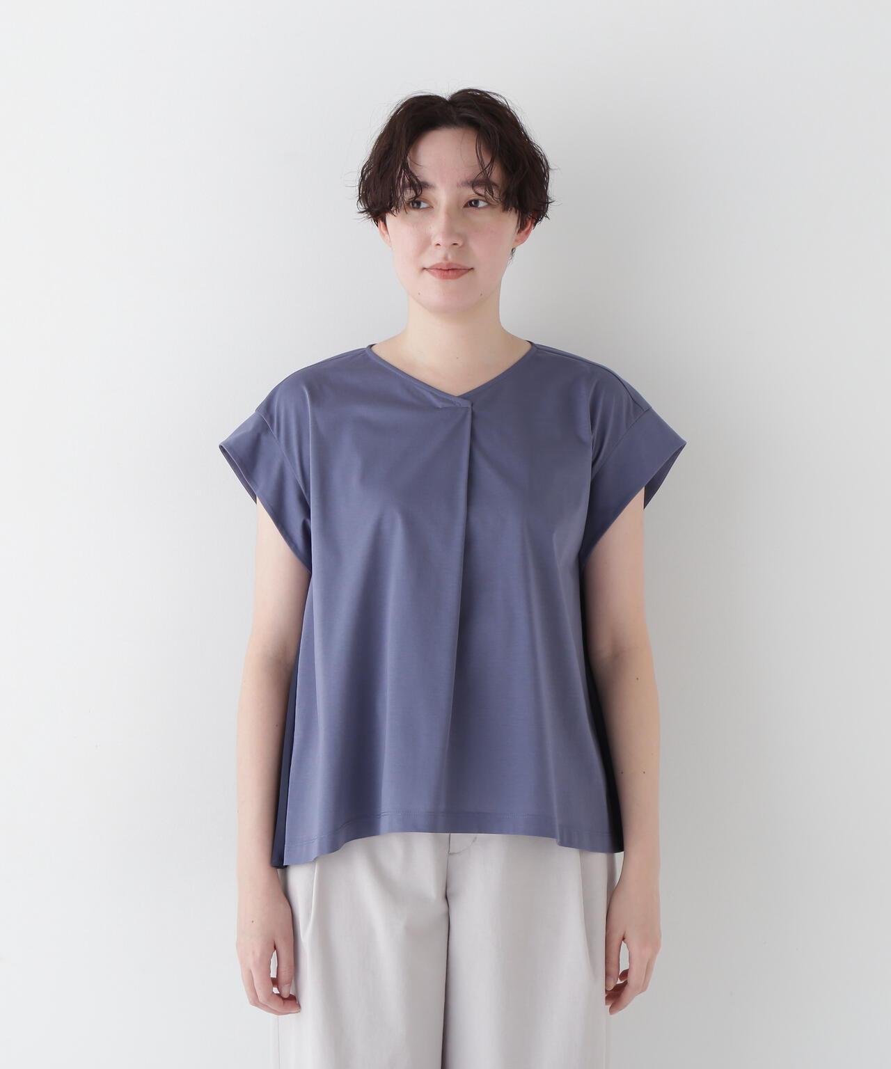 褶皺拼接短袖套頭衫oversize