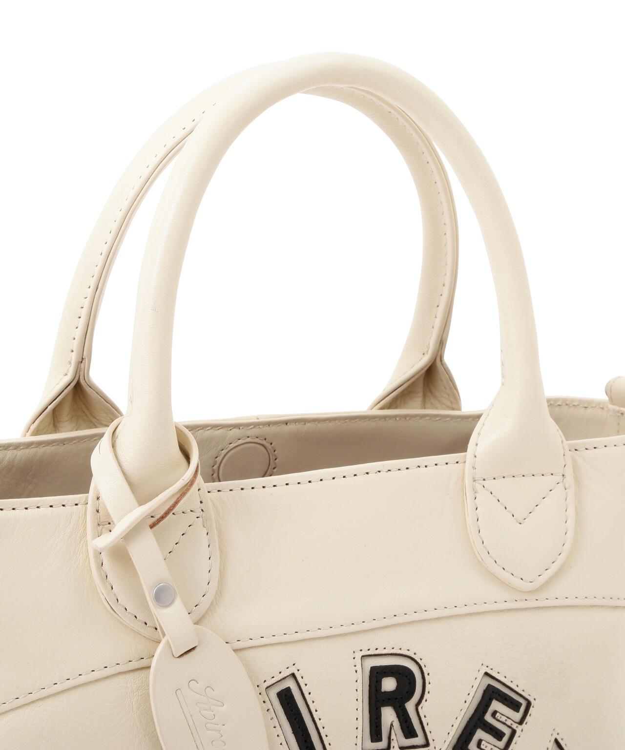 《直營店限定》學院風真皮迷你手提袋/VARSITY LEATHER MINI TOTE BAG/AVX5626