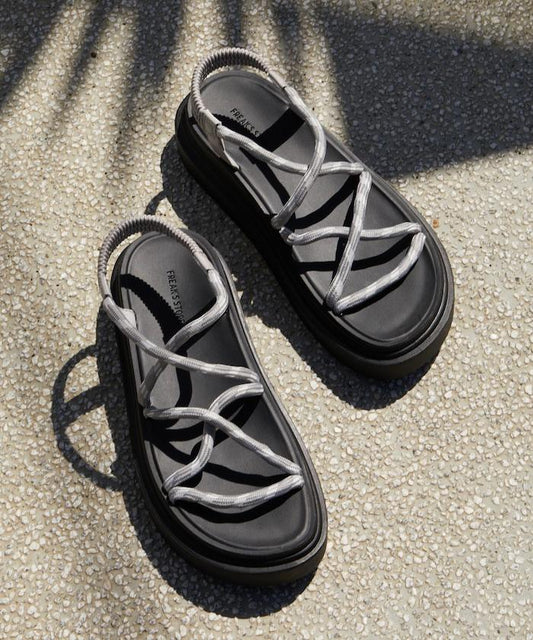 厚底編織設計涼鞋