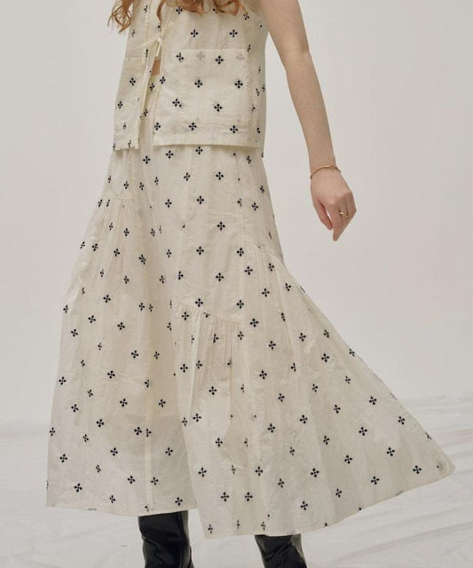 印度 小花印花 隨機層疊裙<可搭配套裝>