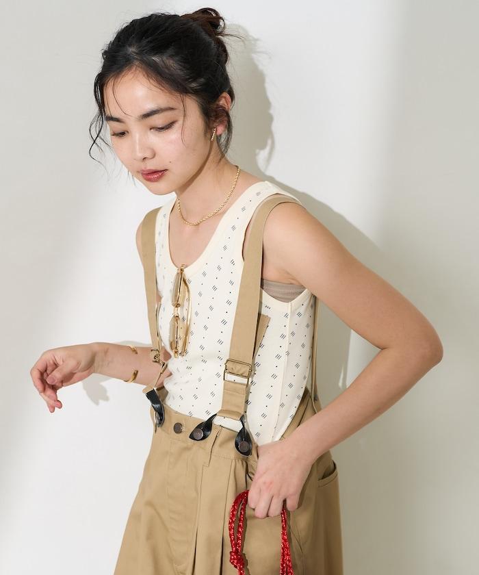 全印花針織背心