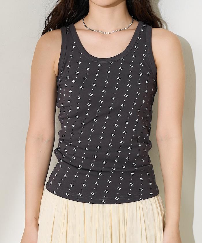 全印花針織背心