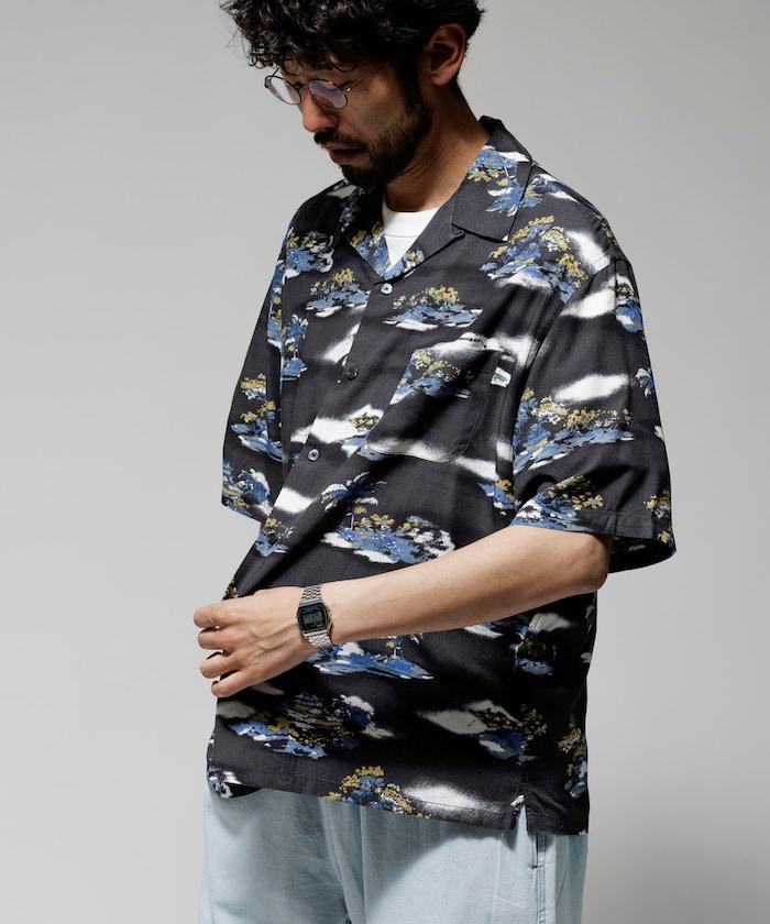 輕鬆合身 可水洗 人造絲 開領 夏威夷襯衫 短袖