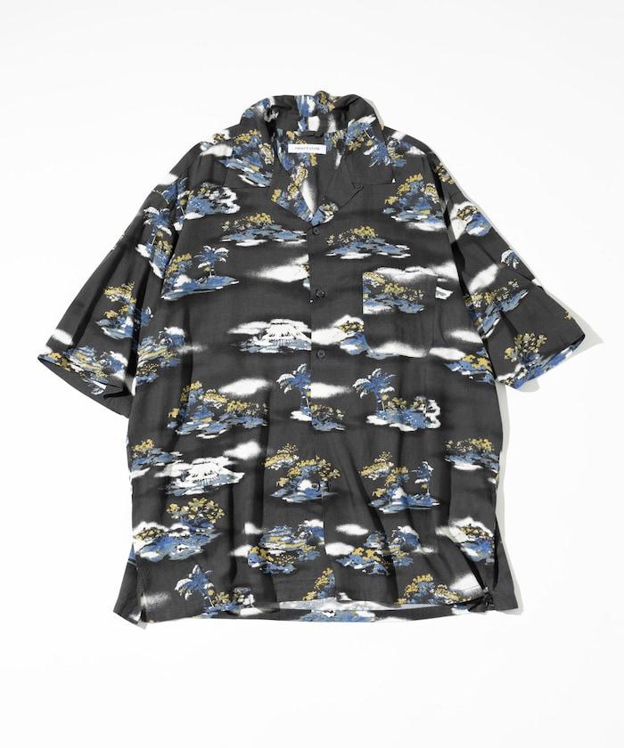 輕鬆合身 可水洗 人造絲 開領 夏威夷襯衫 短袖