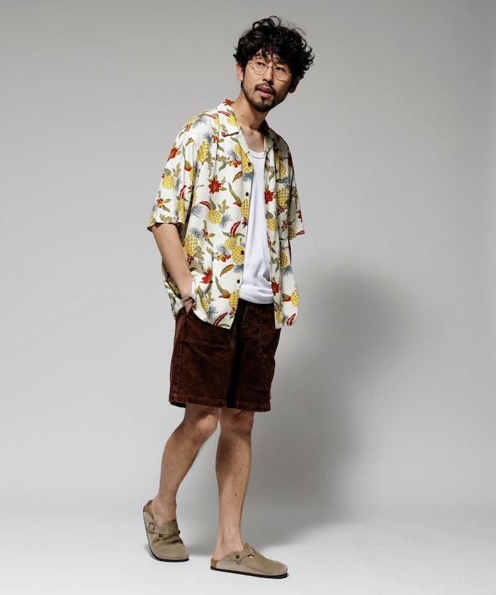 輕鬆合身 可水洗 人造絲 開領 夏威夷襯衫 短袖