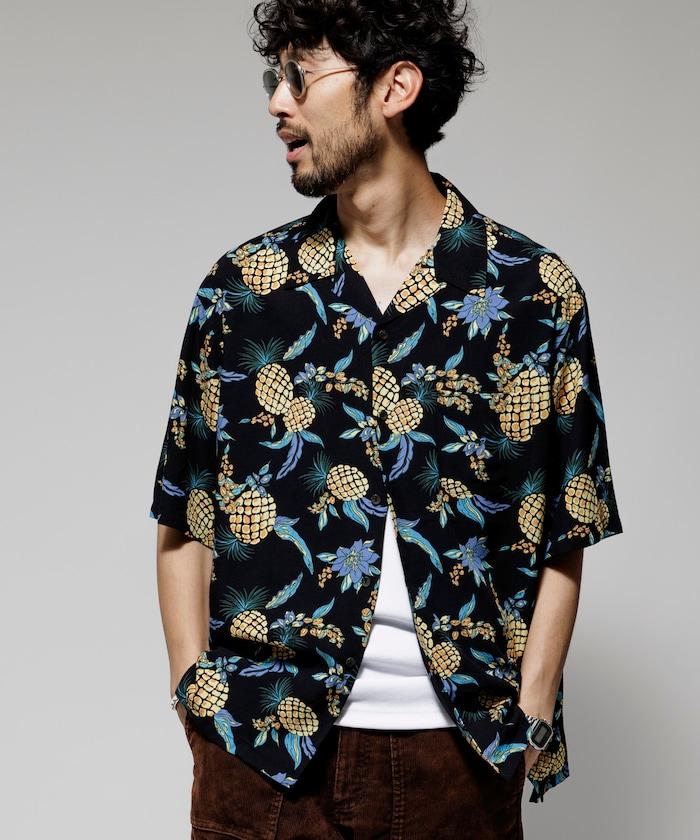 輕鬆合身 可水洗 人造絲 開領 夏威夷襯衫 短袖