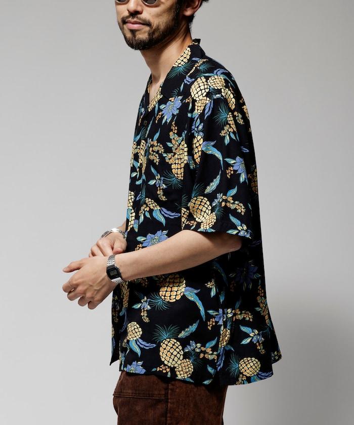 輕鬆合身 可水洗 人造絲 開領 夏威夷襯衫 短袖