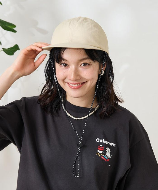 【海灘&節日】防紫外線 防水尼龍 帶遮陽罩和繩子的帽子