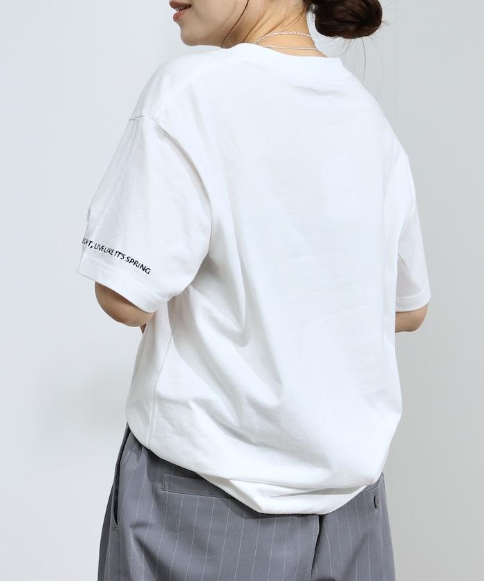 有機棉 心形 標誌刺繡T恤 / 圓領 單點標誌 刺繡短袖T恤