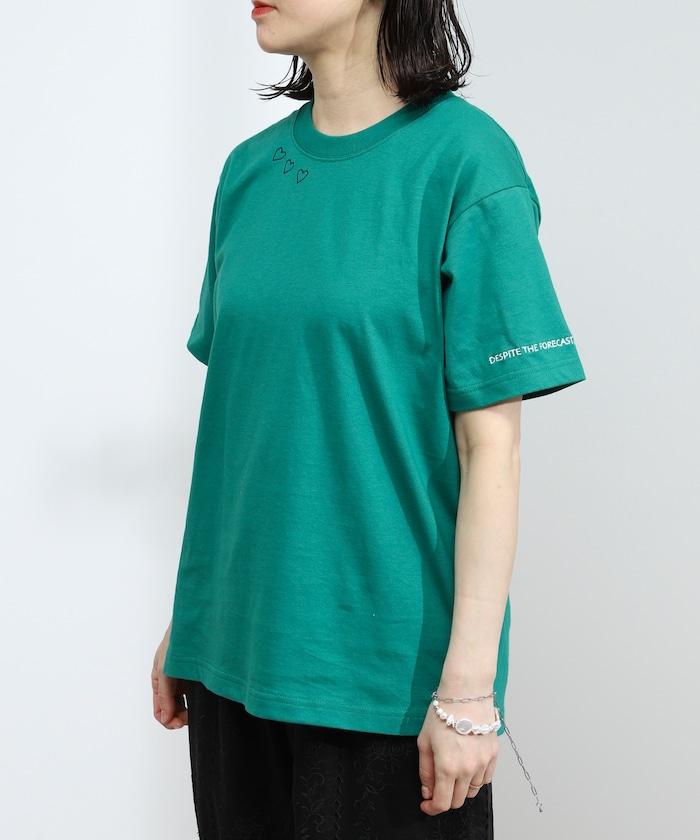 有機棉 心形 標誌刺繡T恤 / 圓領 單點標誌 刺繡短袖T恤