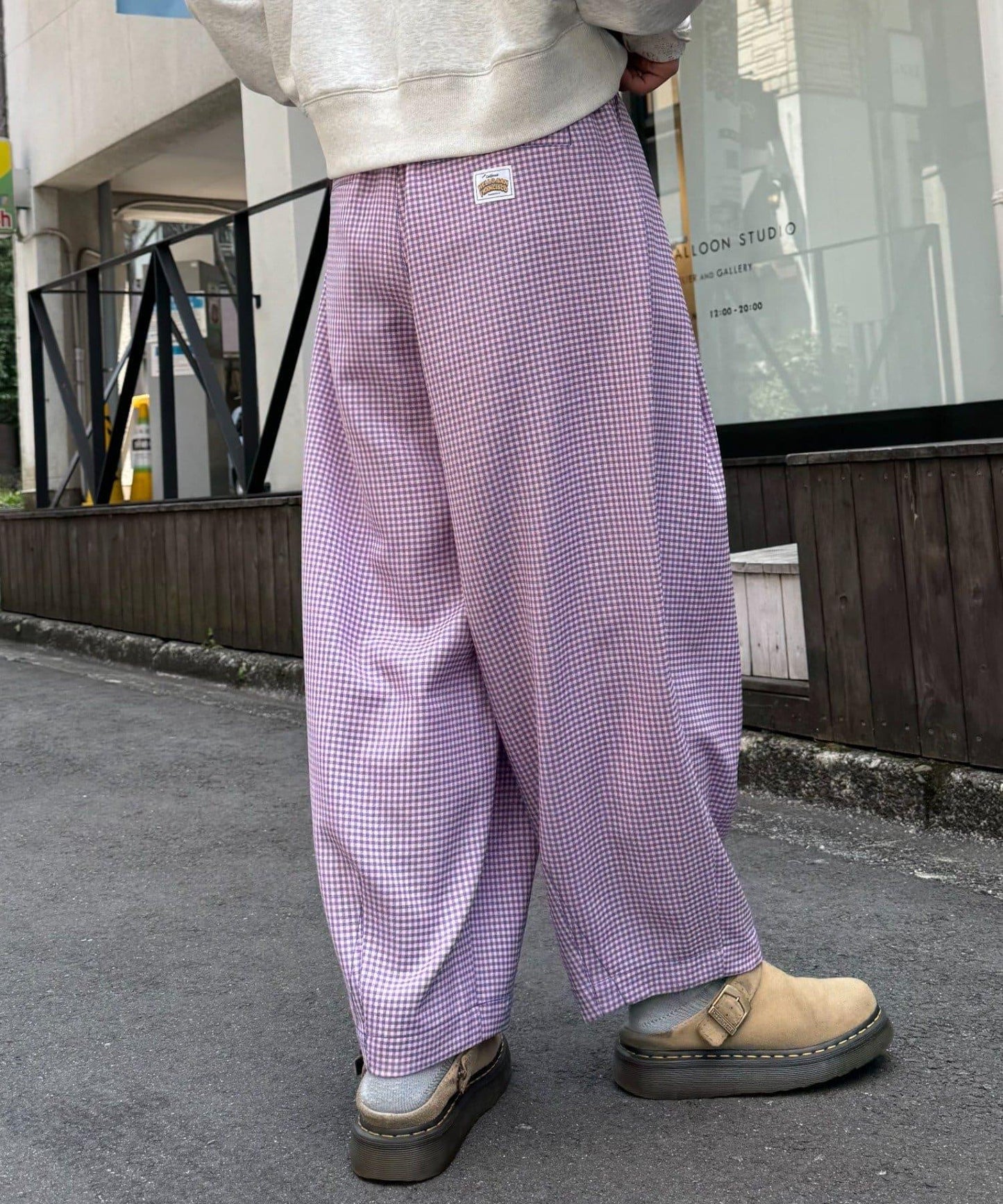 【HELLO.SANFRANCISCO】格子印花休閒褲