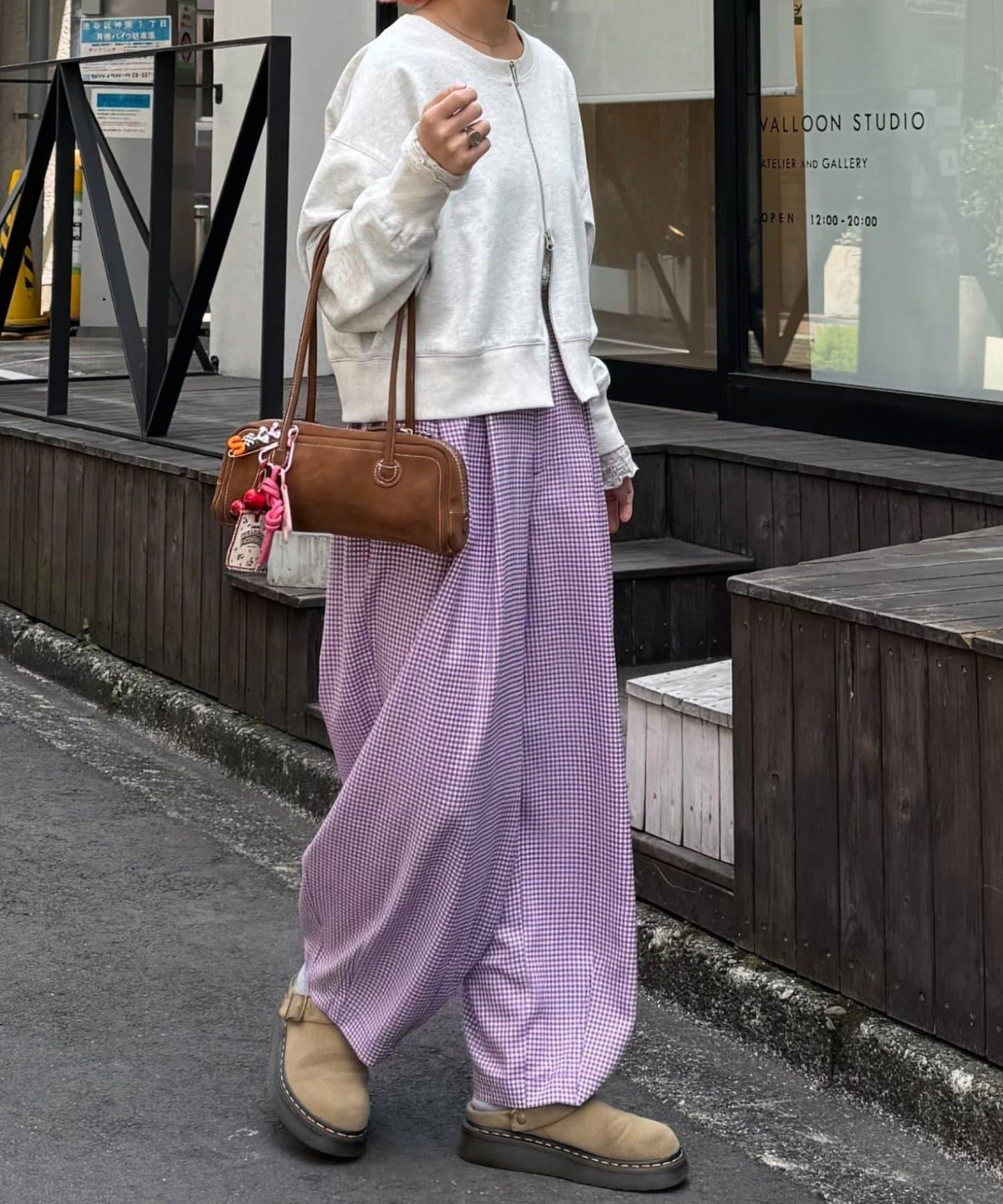 【HELLO.SANFRANCISCO】格子印花休閒褲