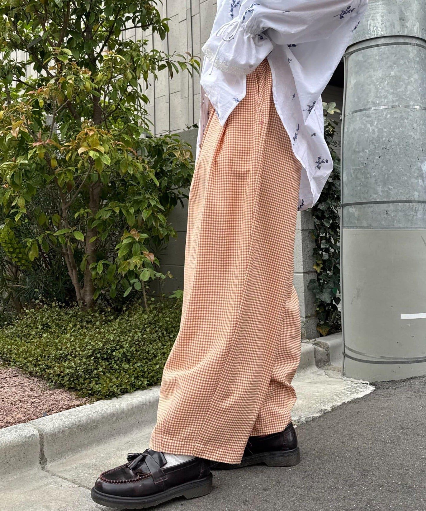 【HELLO.SANFRANCISCO】格子印花休閒褲