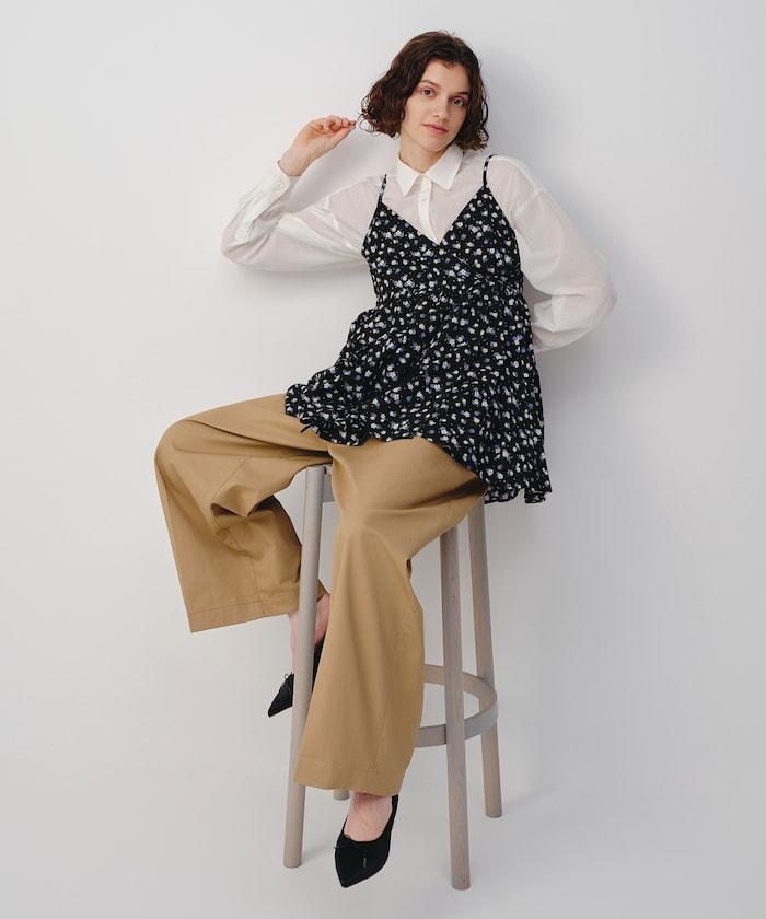 印度卡什米爾吊帶長款束腰襯衫