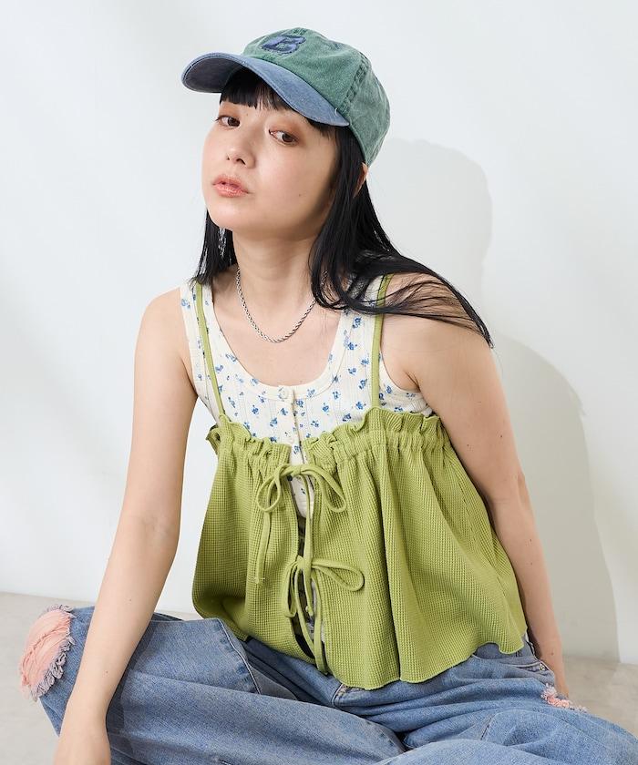 華夫餅 法式寬鬆袖 胸衣套裝
