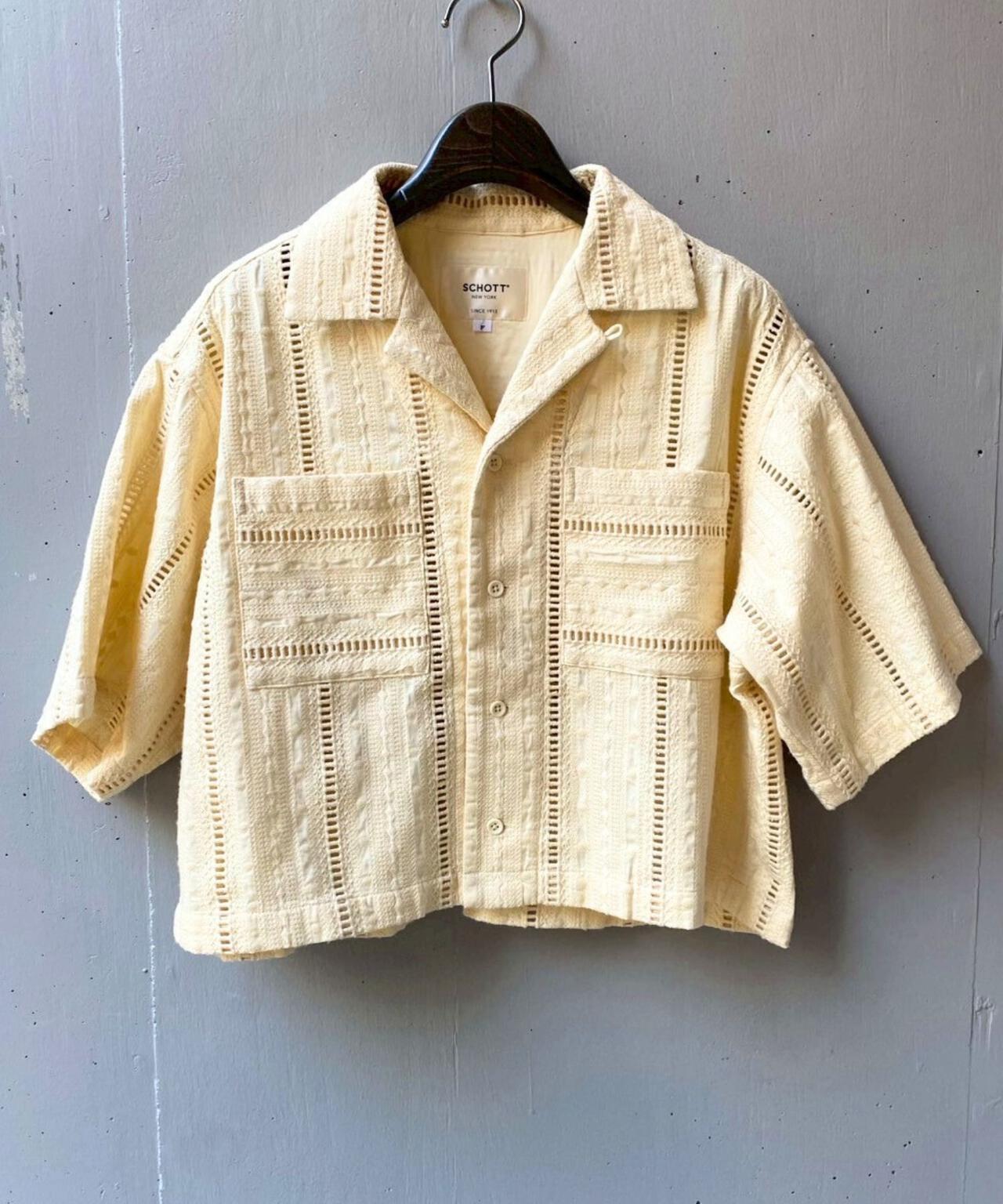 Schott×RUMBLE RED(合作款)原刺繡短袖開領襯衫