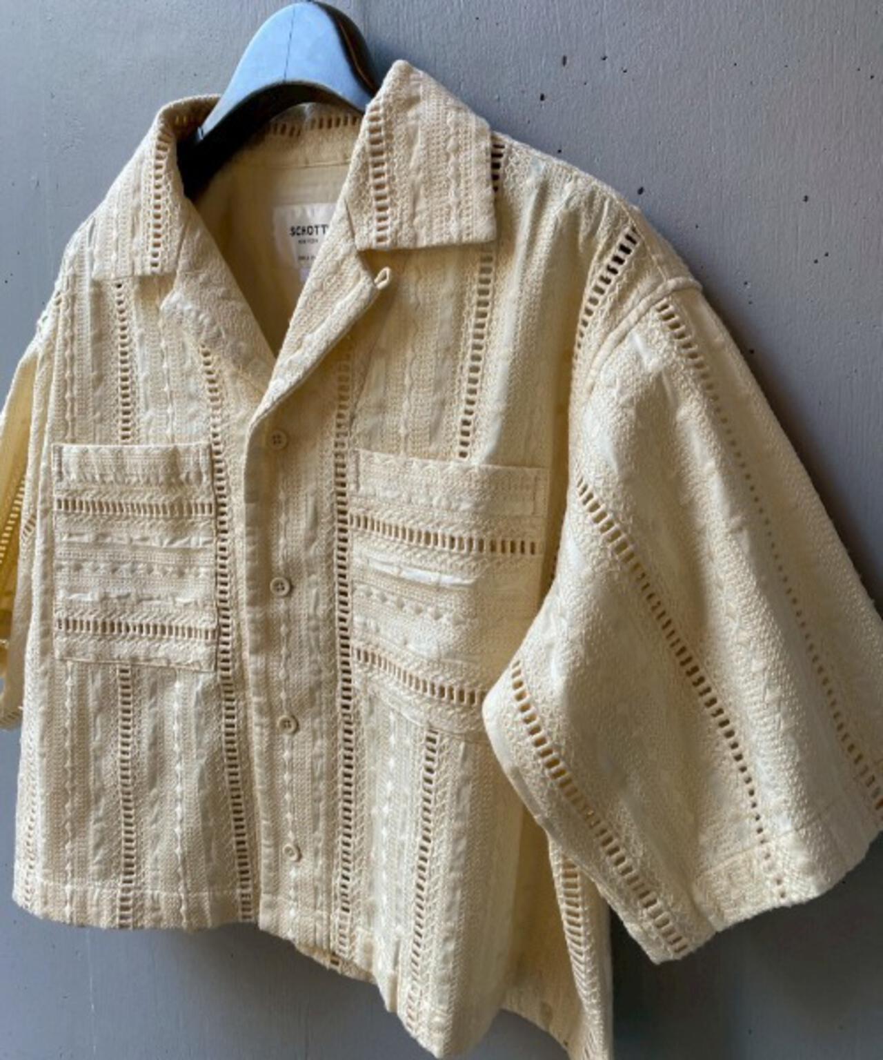 Schott×RUMBLE RED(合作款)原刺繡短袖開領襯衫