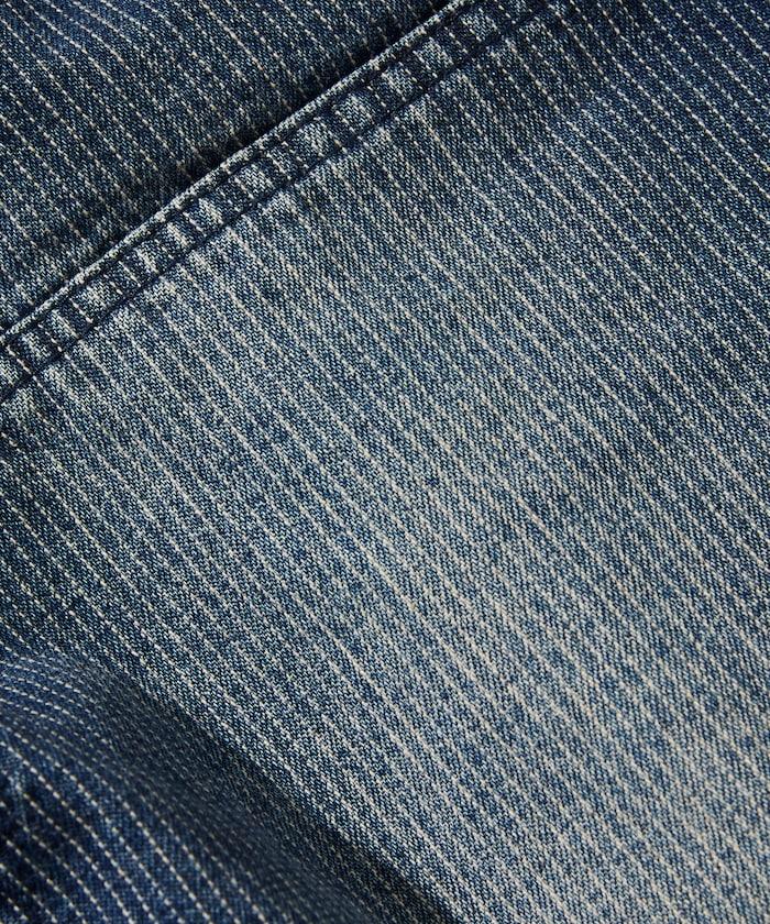 寬鬆剪裁 復古加工 雙膝 胡桃木紋牛仔短褲