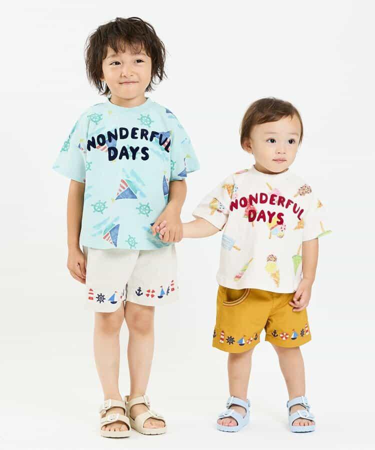 大號冰淇淋和遊艇圖案T恤